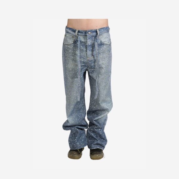BLUE GRADIENT ALLOVER CRYSTAL JEANS