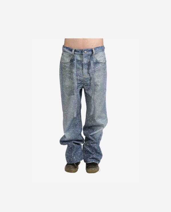 BLUE GRADIENT ALLOVER CRYSTAL JEANS
