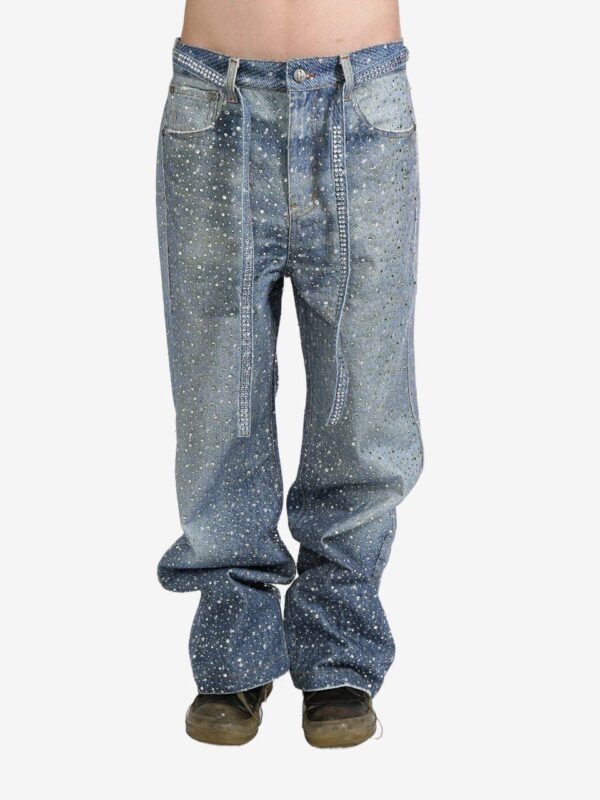 BLUE GRADIENT ALLOVER CRYSTAL JEANS