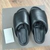 RICK OWENS SLIDE GRANOLAS BLACK LEATHER