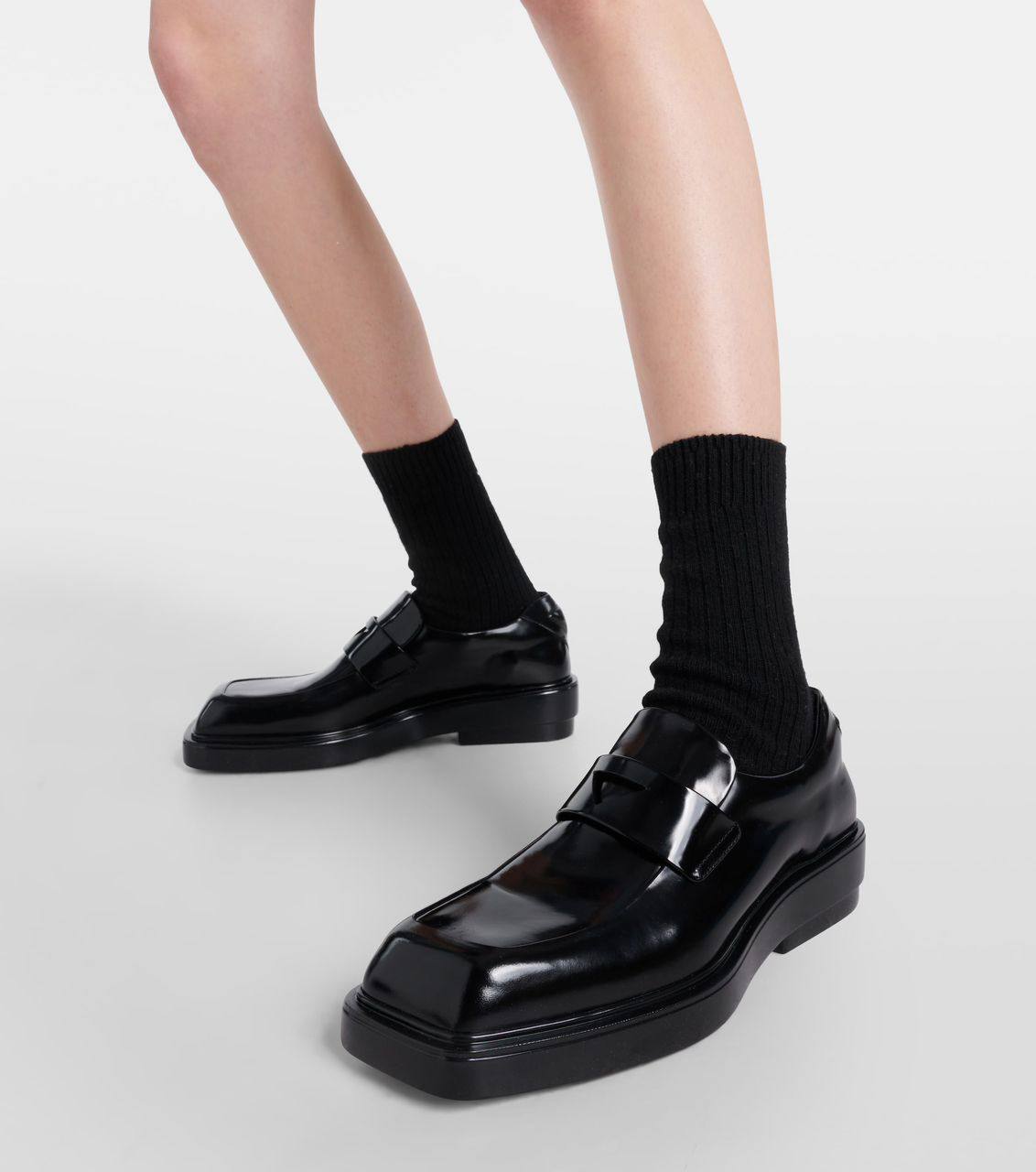 PRADA LEATHER LOAFFRS