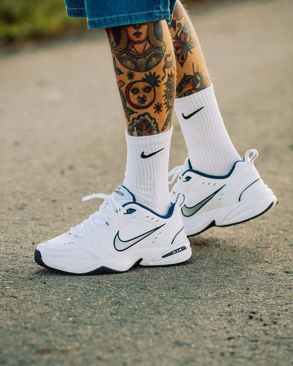 The NIKE AIR MONARCH IV IN WHITE