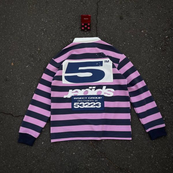 The Sp5der T&F Patch Rugby Shirt 'Pink/Navy'
