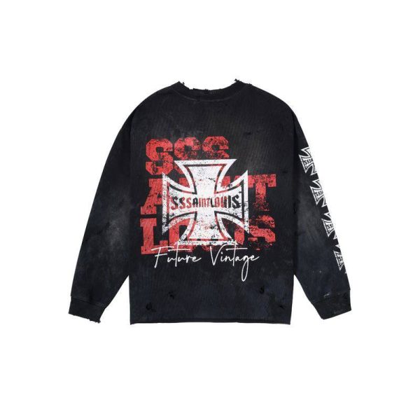 SAINT LOUIS RIPPED LONG SLEEVE TEE