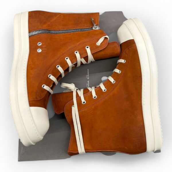 RICK OWENS DRKSHDW - High-top waxed Orange
