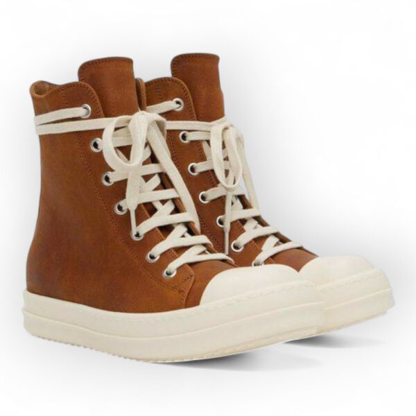RICK OWENS DRKSHDW - High-top waxed Orange