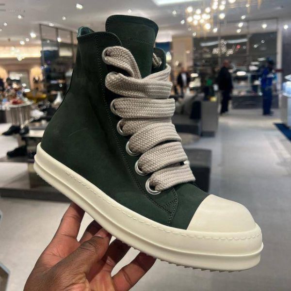RICK OWENS DRKSHDW - EDFU Leather GREE High-Top
