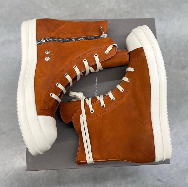RICK OWENS DRKSHDW - High-top waxed Orange