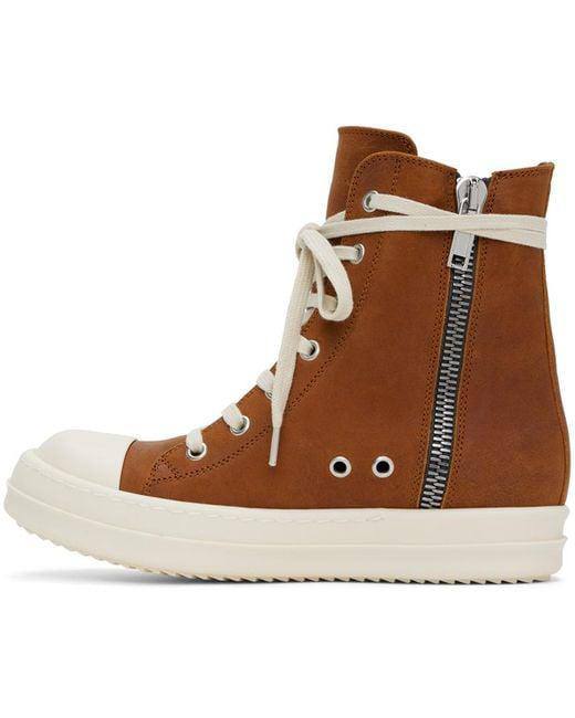 RICK OWENS DRKSHDW - High-top waxed Orange
