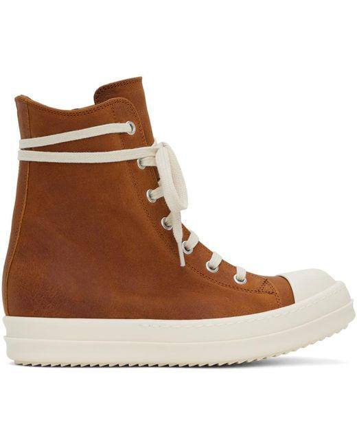 RICK OWENS DRKSHDW - High-top waxed Orange