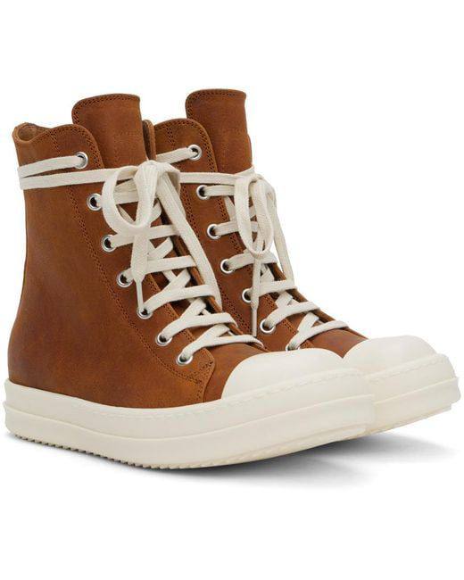 RICK OWENS DRKSHDW - High-top waxed Orange