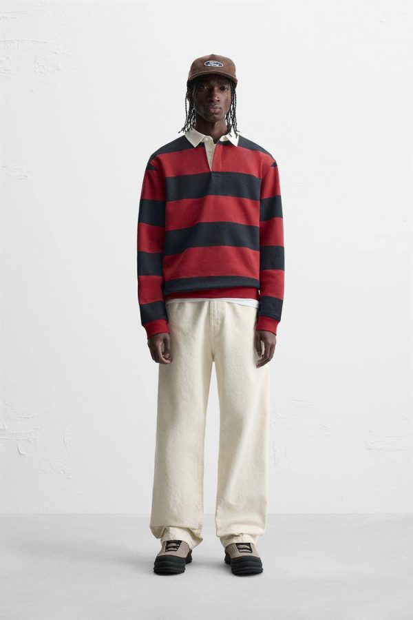 Zara Contrast collar  polo shirt