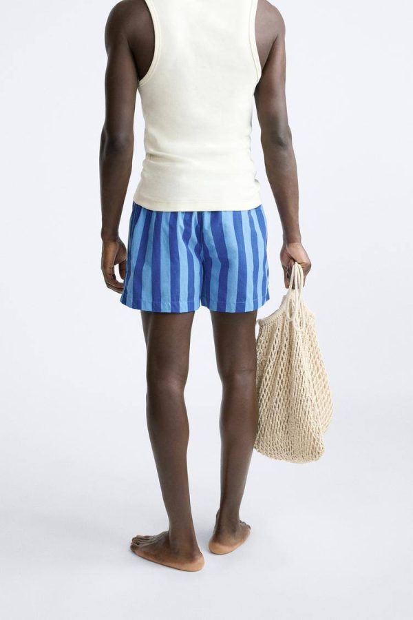 Zara  regular stripped swimming trunk