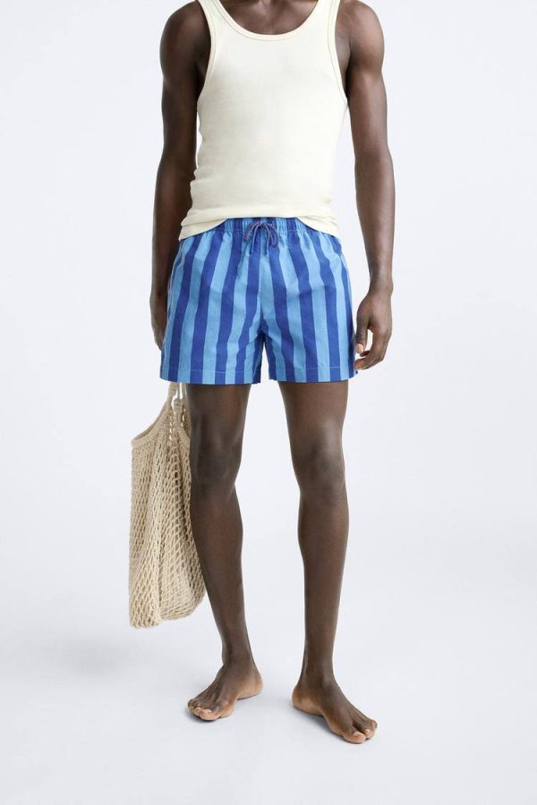 Zara  regular stripped swimming trunk
