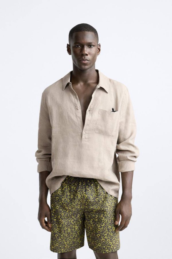 Zara  Long Animal Print Swimming Trunk
