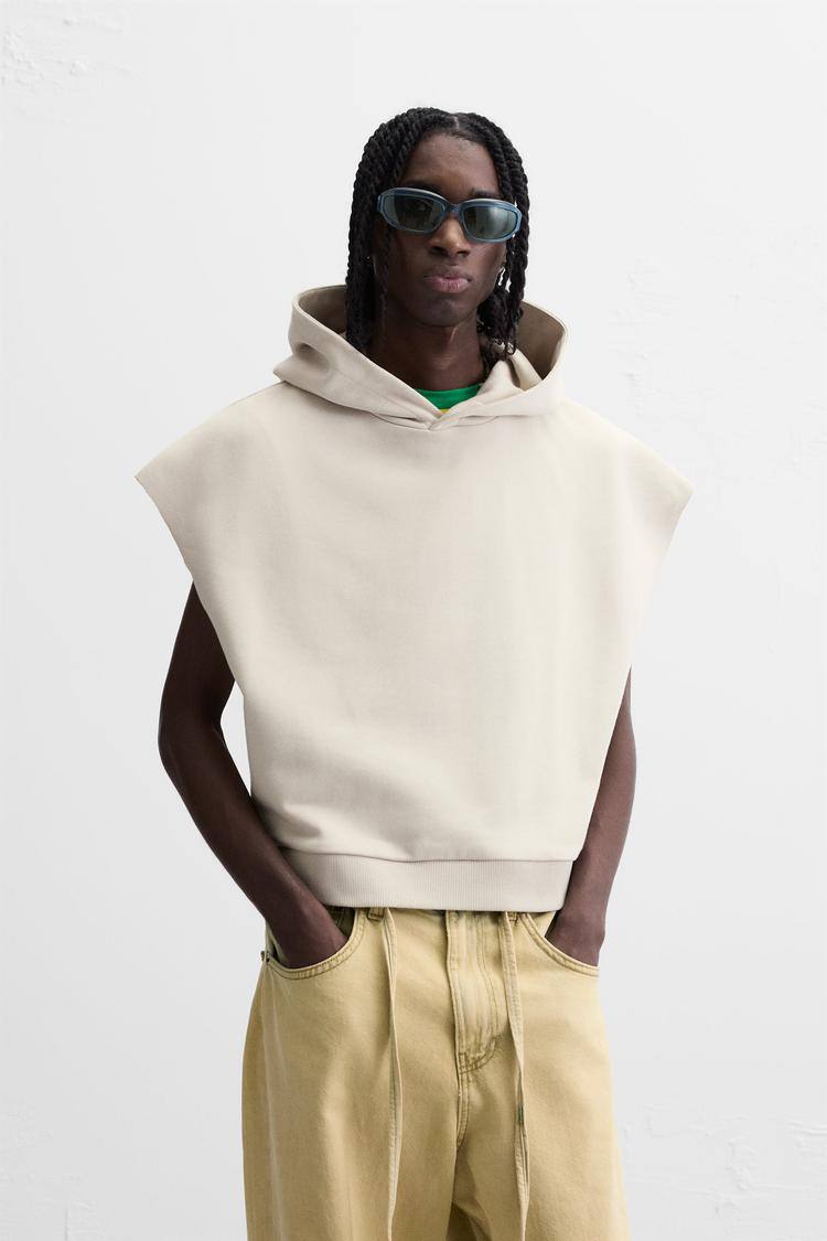 Zara Faded Crop Hoodie