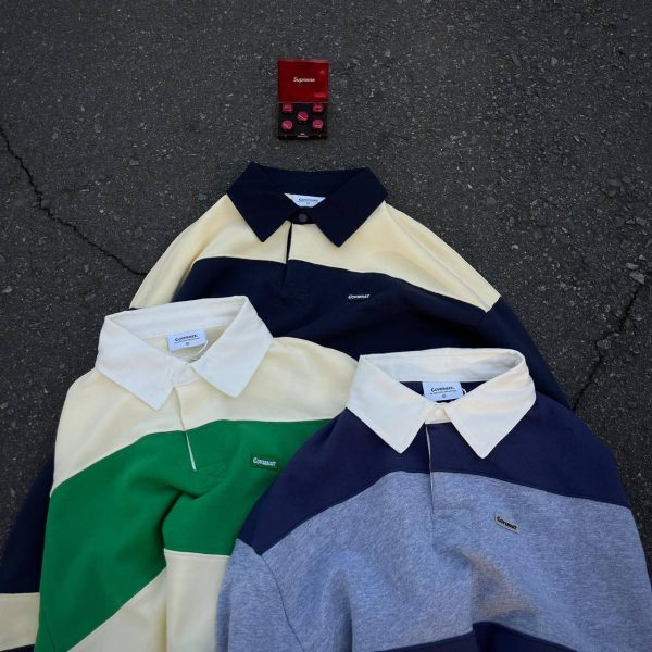 THE COVERNAT UNISEX STRIPES RUGBY SWEATSHIRT