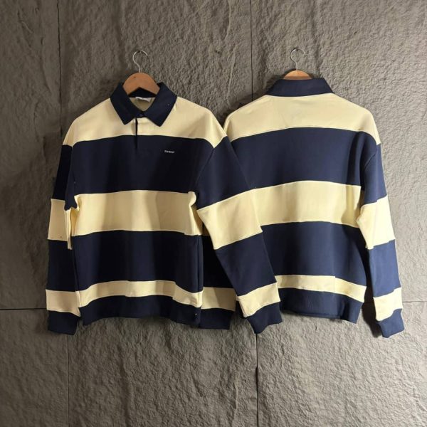 THE COVERNAT UNISEX STRIPES RUGBY SWEATSHIRT