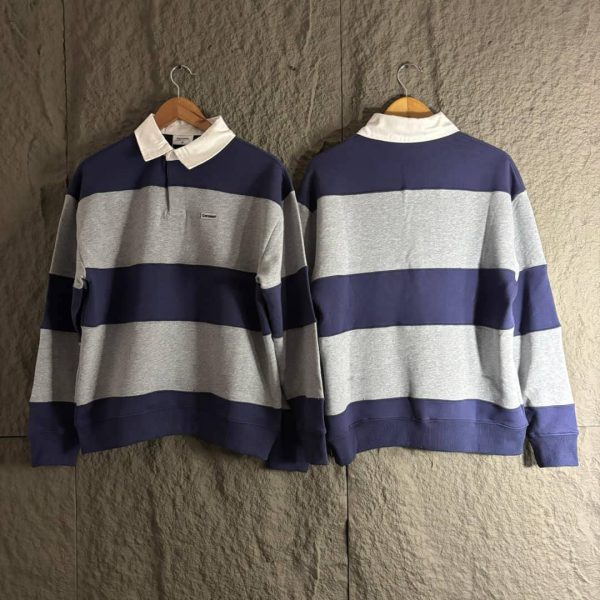 THE COVERNAT UNISEX STRIPES RUGBY SWEATSHIRT