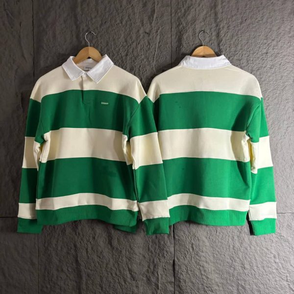 THE COVERNAT UNISEX STRIPES RUGBY SWEATSHIRT