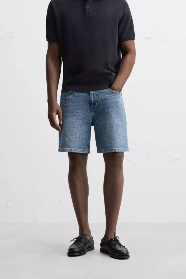 REGULAR FIT DENIM BERMUDA SHORTS