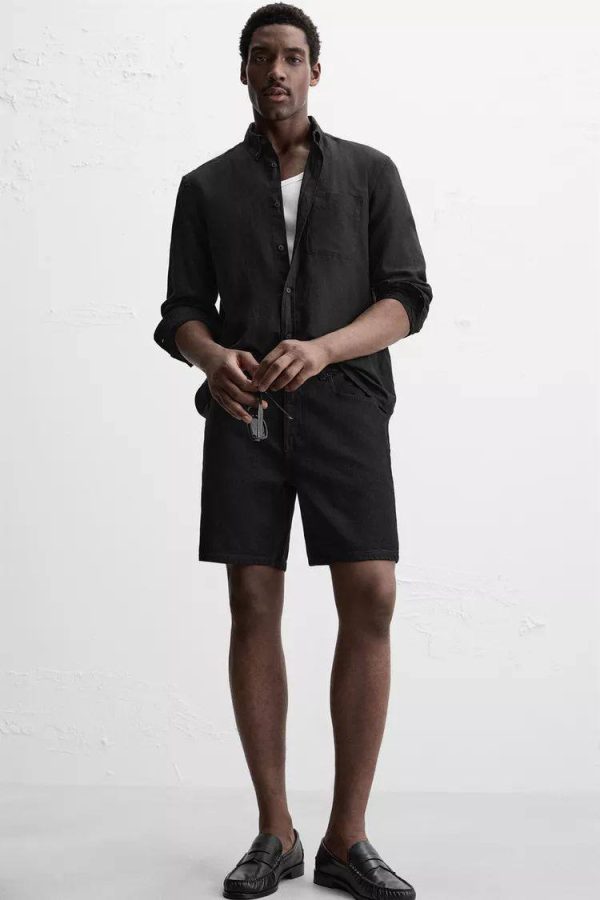 REGULAR FIT DENIM BERMUDA SHORTS