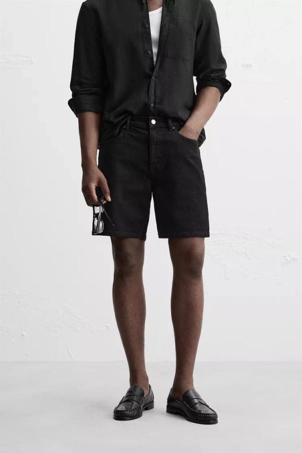 REGULAR FIT DENIM BERMUDA SHORTS