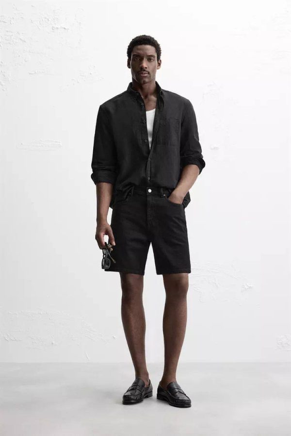 REGULAR FIT DENIM BERMUDA SHORTS