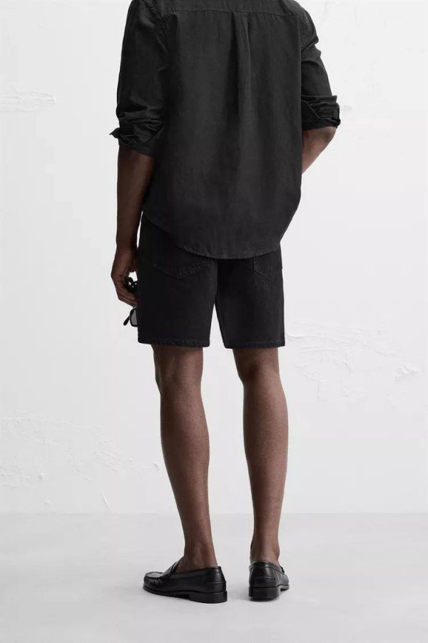REGULAR FIT DENIM BERMUDA SHORTS