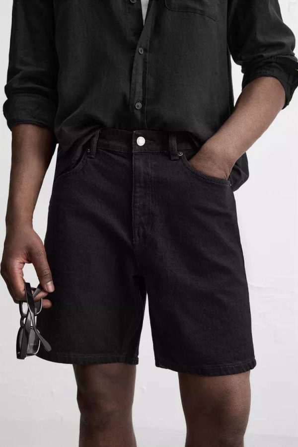 REGULAR FIT DENIM BERMUDA SHORTS