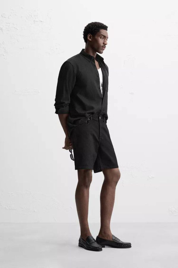 REGULAR FIT DENIM BERMUDA SHORTS