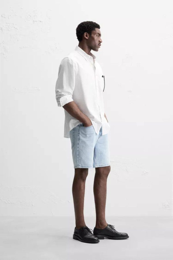 REGULAR FIT DENIM BERMUDA SHORTS