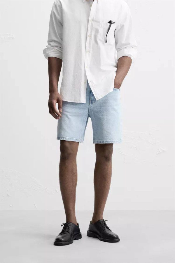 REGULAR FIT DENIM BERMUDA SHORTS