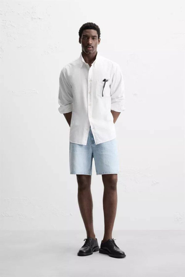 REGULAR FIT DENIM BERMUDA SHORTS