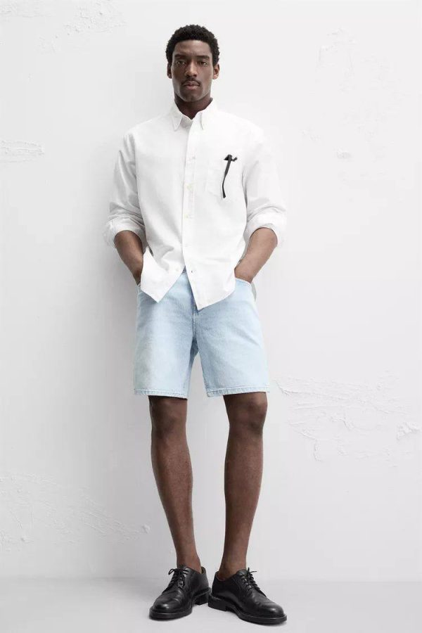 REGULAR FIT DENIM BERMUDA SHORTS