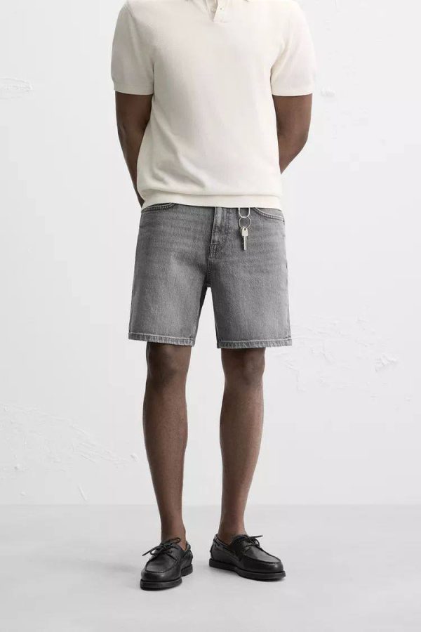 REGULAR FIT DENIM BERMUDA SHORTS