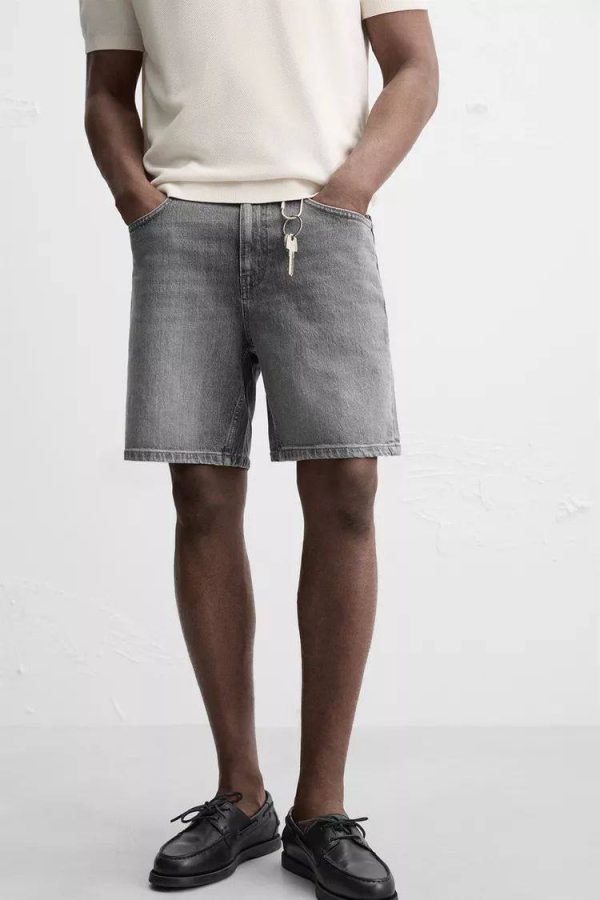 REGULAR FIT DENIM BERMUDA SHORTS