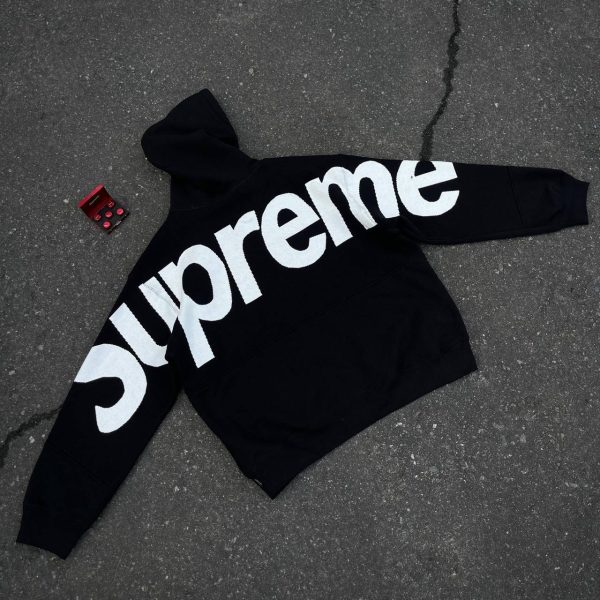 THE SUPREME BIG LOGO JACQUARD HOODED SWEATSHIRT