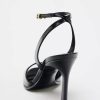 PATENT- FINISH HIGH-HEEL SANDALS
