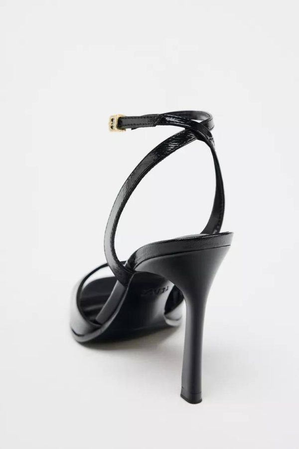 PATENT- FINISH HIGH-HEEL SANDALS