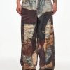 3D Patch Distressed Baggy  Jeans