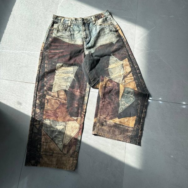 3D Patch Distressed Baggy  Jeans
