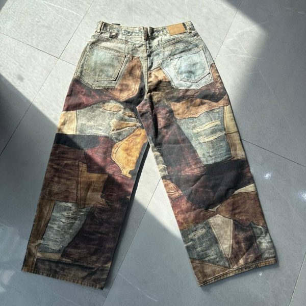 3D Patch Distressed Baggy  Jeans