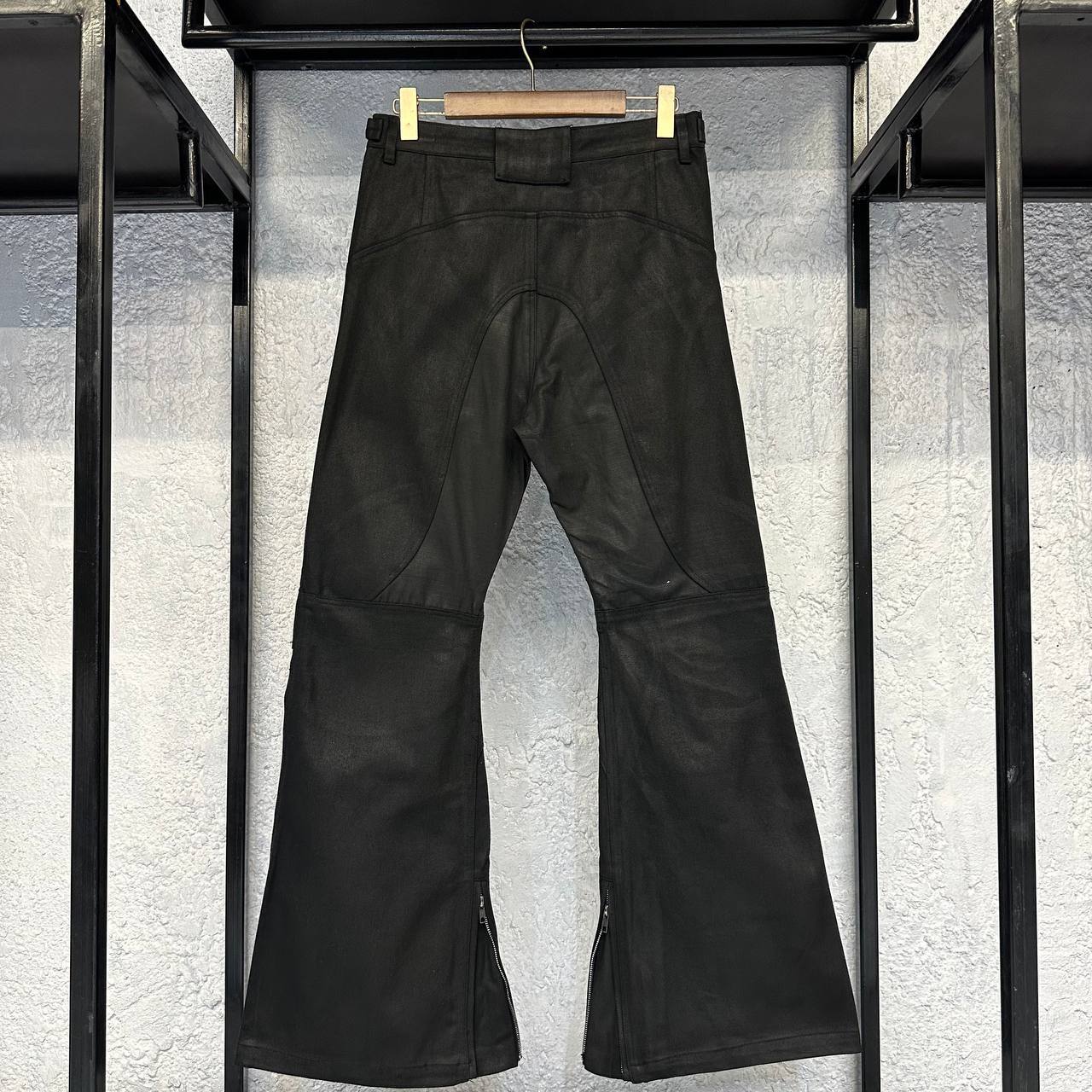 Project G/R Coated Biker Armoured Flare Pants - DERI PLUG