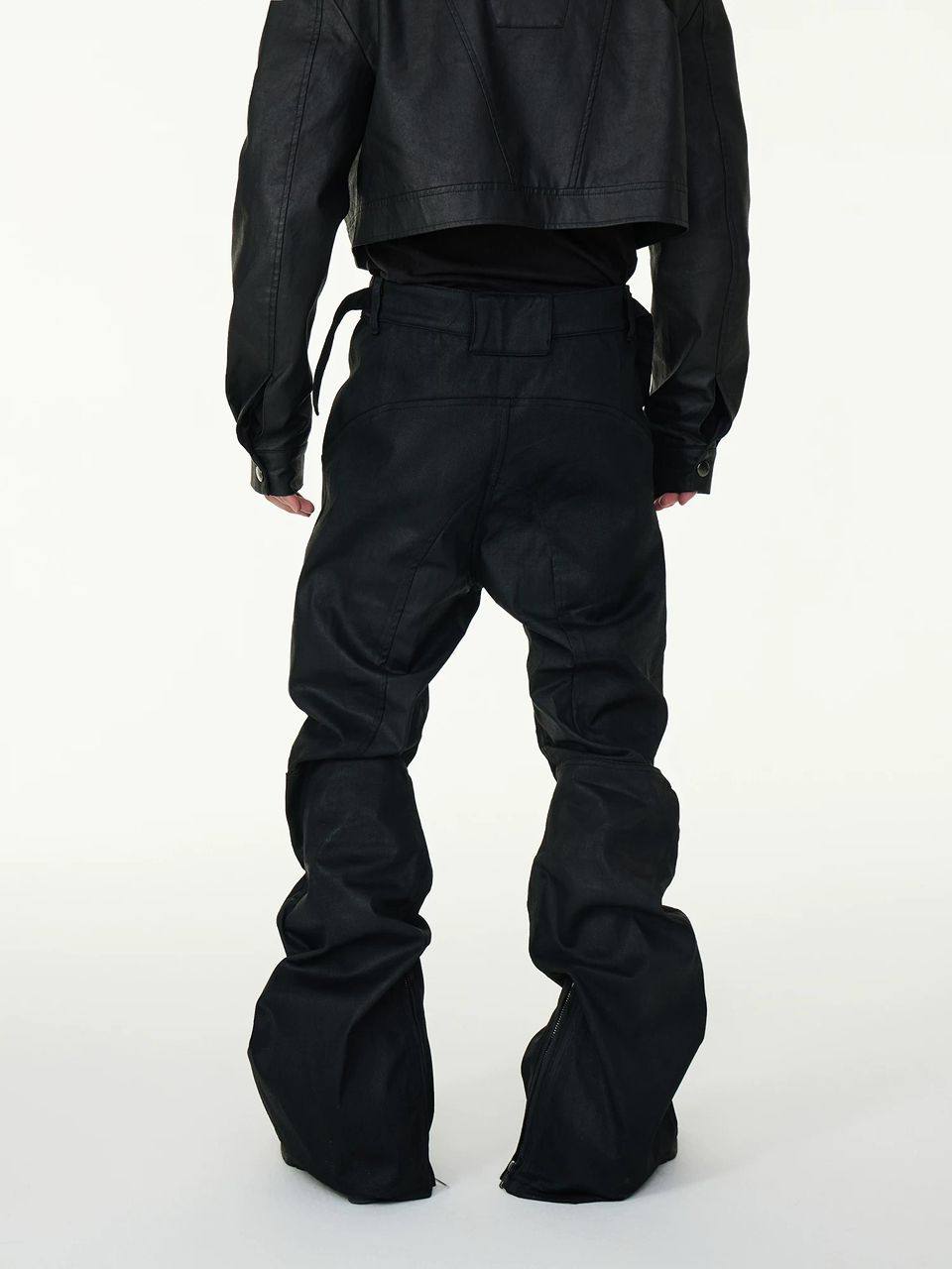 Project G/R Coated Biker Armoured Flare Pants