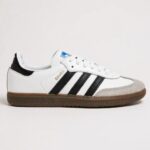 THE ADIDAS SAMBA OG IN CLOUD WHITE AND BLACK TAN