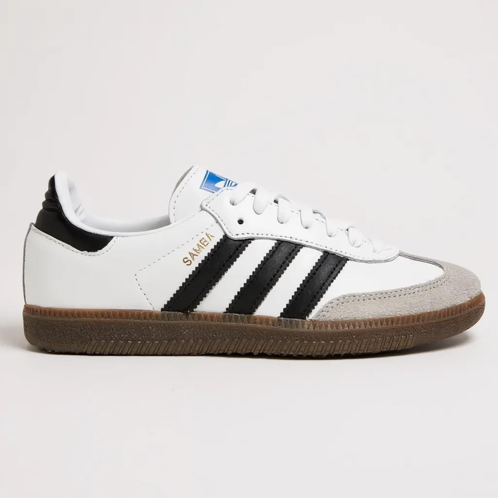 THE ADIDAS SAMBA OG IN CLOUD WHITE AND BLACK TAN