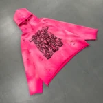 Bold cherub print Hoodie with ragged raw cut-off edges