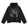 Liberty print raw cut-off edges hoodie