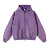 Vintage-Wash Zip PURPLE Hoodie